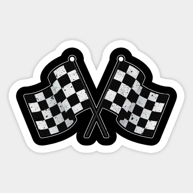 'Checkered Flag Car Racing' Cool Car Racing Gift Sticker by ourwackyhome